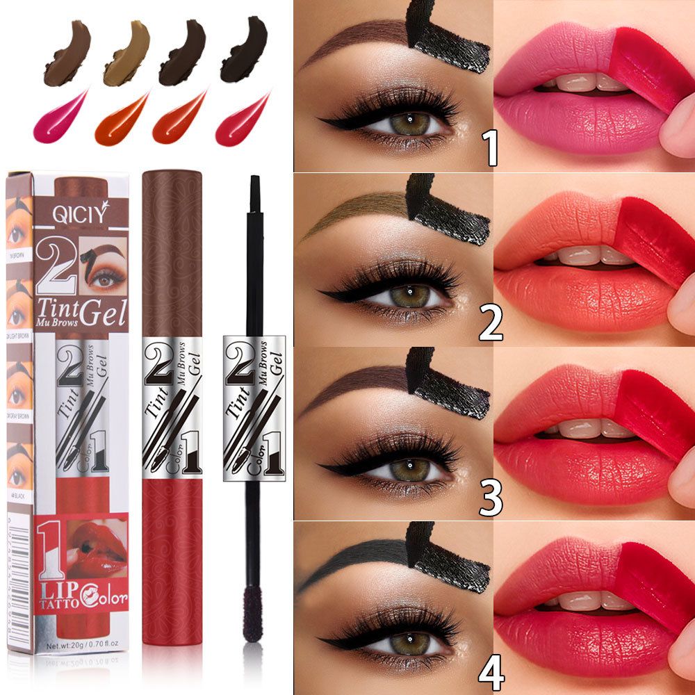 [Foreign Trade] Double-ended peel-off eyebrow gel, eyebrow tint, peel-off lip gloss, natural brow 3D coloring cream