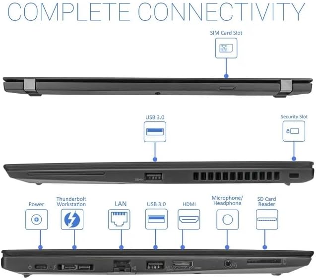 REFURB Lenovo ThinkPad T480s Renewed Business Laptop | intel Core i7-8th Generation CPU | 16GB RAM | 256GB Solid State Drive (SSD) | 14.1 inch | Windows 10 Professional (6 MONTH WARRANTY)