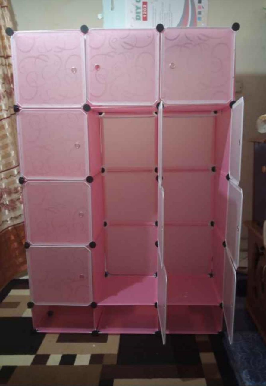 Promotions】Jaza Keja 12 Grids 3 Columns Plastic Clothes Wardrobe Storage Shelf With Shoes Storage Box for Books Clothes Toys Sundries Space Saving Household Organizer