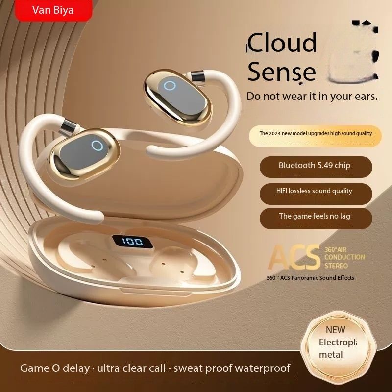 【Infinite Rotating Earhook】FANBIYA Bluetooth Headset Bone Conduction 2025 New Long Endurance Noise Reduction Y29