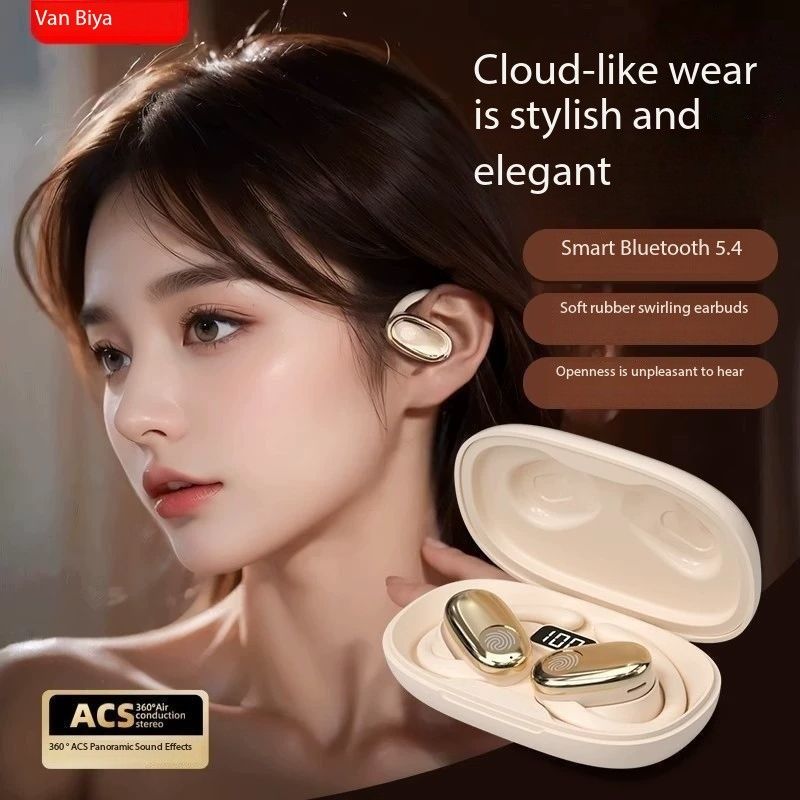 【Infinite Rotating Earhook】FANBIYA Bluetooth Headset Bone Conduction 2025 New Long Endurance Noise Reduction Y29