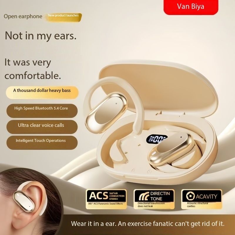 【Infinite Rotating Earhook】FANBIYA Bluetooth Headset Bone Conduction 2025 New Long Endurance Noise Reduction Y29