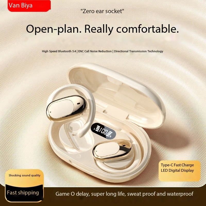 【Infinite Rotating Earhook】FANBIYA Bluetooth Headset Bone Conduction 2025 New Long Endurance Noise Reduction Y29