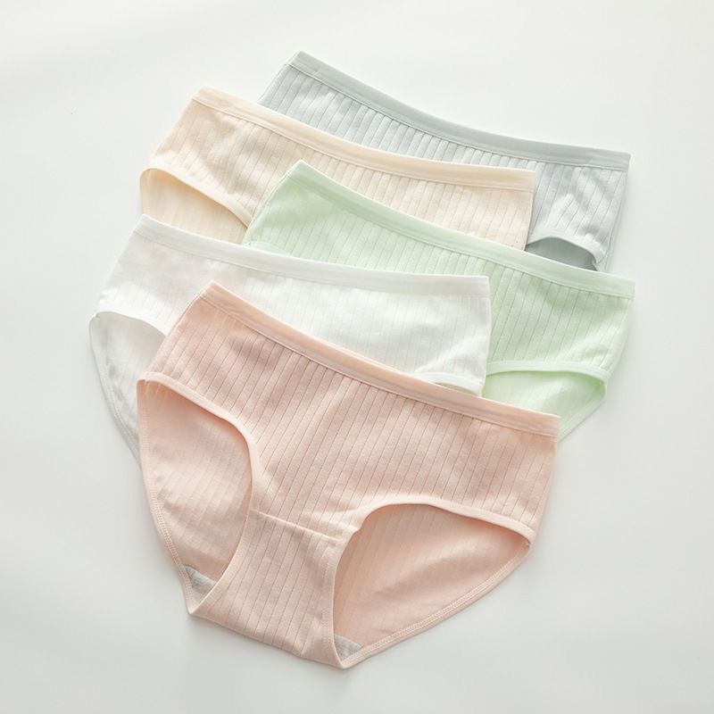 Cotton panties women's seamless cotton breathable women's briefs mid waist plus size girl bottoms