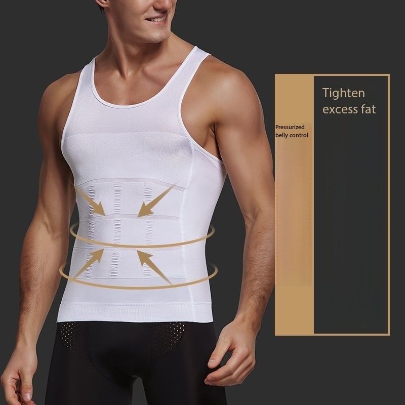 Men's slimming shapewear, body-shaping shirt, abdominal control vest for men, shaping and chest compression, waist and body slimming garment, tight-fitting shirt
