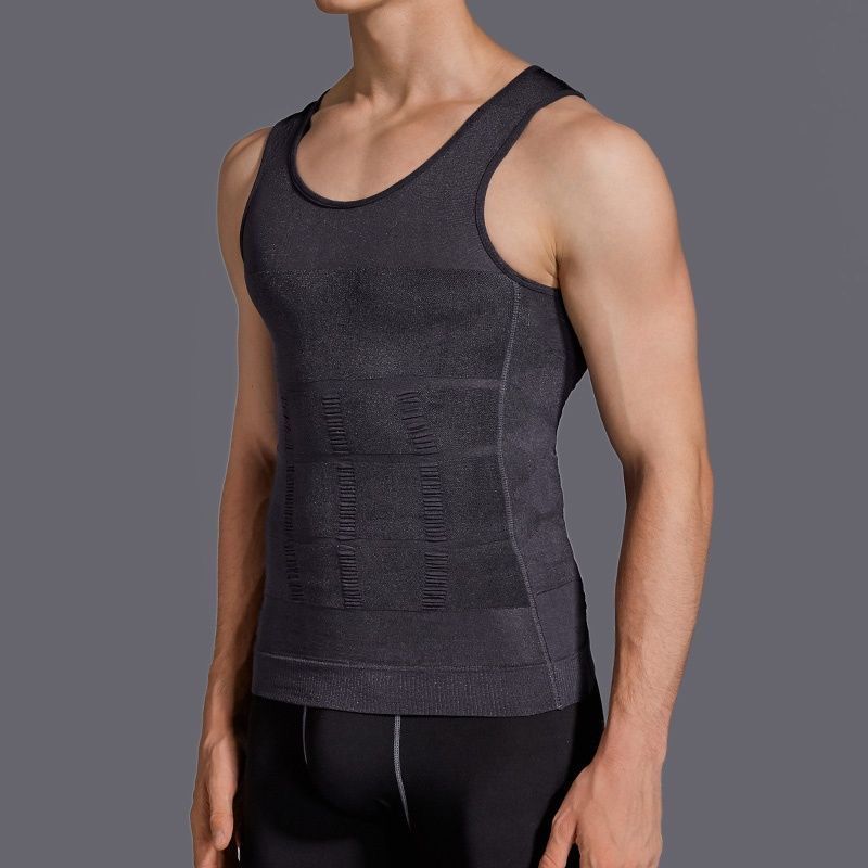 Men's slimming shapewear, body-shaping shirt, abdominal control vest for men, shaping and chest compression, waist and body slimming garment, tight-fitting shirt