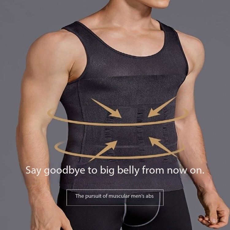 Men's slimming shapewear, body-shaping shirt, abdominal control vest for men, shaping and chest compression, waist and body slimming garment, tight-fitting shirt