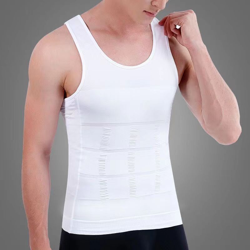 Men's slimming shapewear, body-shaping shirt, abdominal control vest for men, shaping and chest compression, waist and body slimming garment, tight-fitting shirt