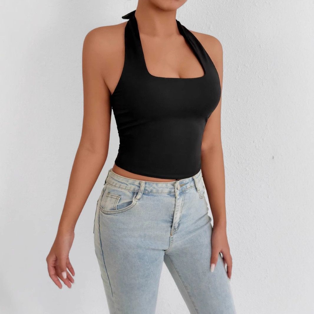 Summer new hot-selling women's halter top European and American sexy popular pure high-end camisole