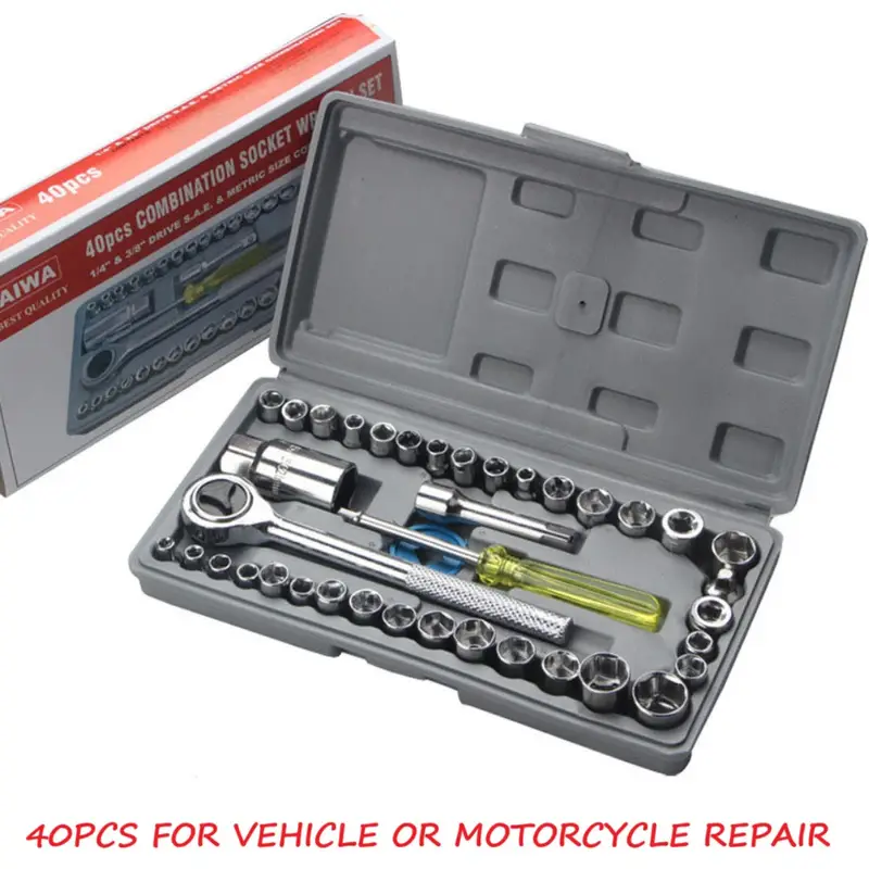 40 sets of multi-functional screwdrivers and nuts combination, chrome-vanadium alloy steel tool kits, suitable for DIY projects, maintenance and welding, shiny surfaces, automotive and motorcycle repa