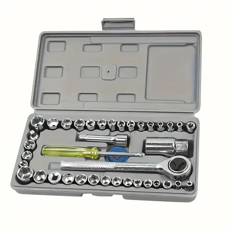 40 sets of multi-functional screwdrivers and nuts combination, chrome-vanadium alloy steel tool kits, suitable for DIY projects, maintenance and welding, shiny surfaces, automotive and motorcycle repa