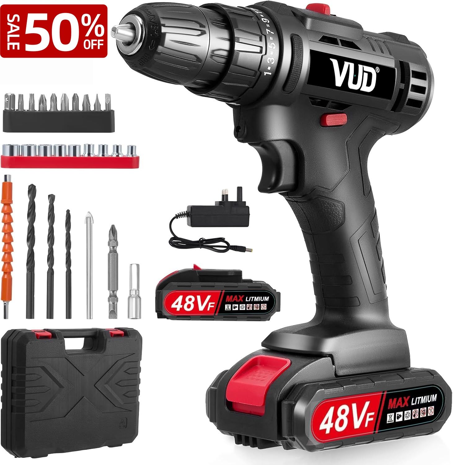 Multi-Function Impact lithium Drill Cordless Power Drill 21V Handheld Lithium Battery Charging Portable Electric Drill