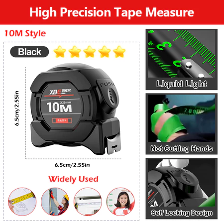 TASKTOOL Fluorescent Tape Measure Self Locking High Precision Measuring Tape 5m 7.5m 10m Measurement Tape