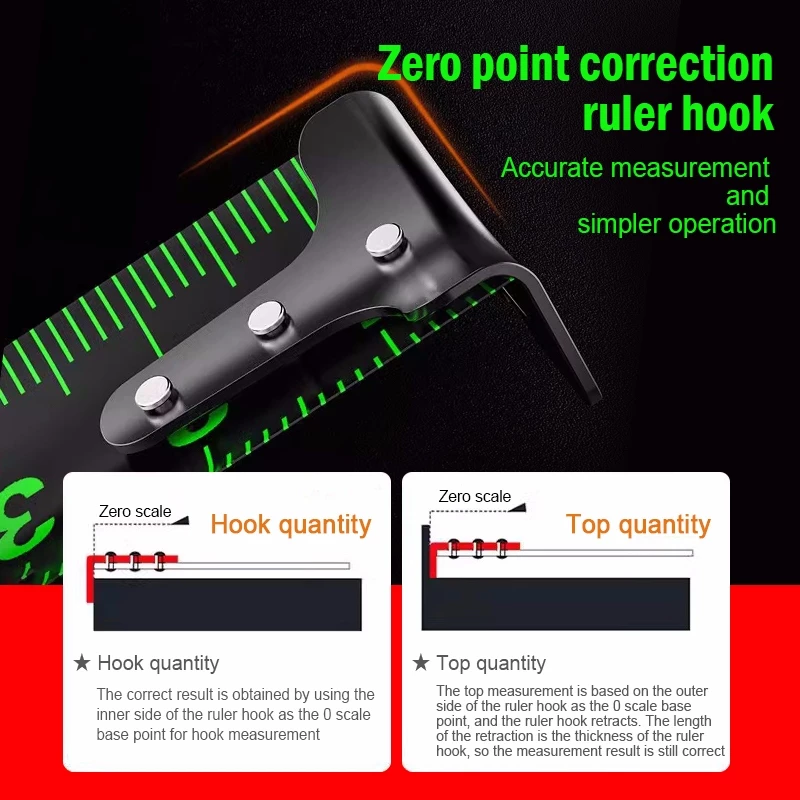 TASKTOOL Fluorescent Tape Measure Self Locking High Precision Measuring Tape 5m 7.5m 10m Measurement Tape