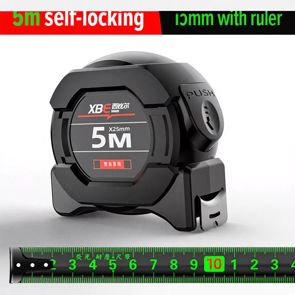TASKTOOL Fluorescent Tape Measure Self Locking High Precision Measuring Tape 5m 7.5m 10m Measurement Tape