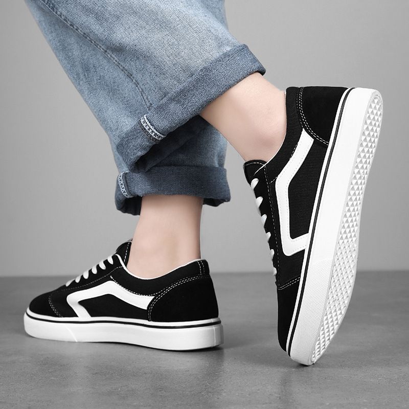 Size 46 to 41 Men shoes black sneakers casual canvas shoes