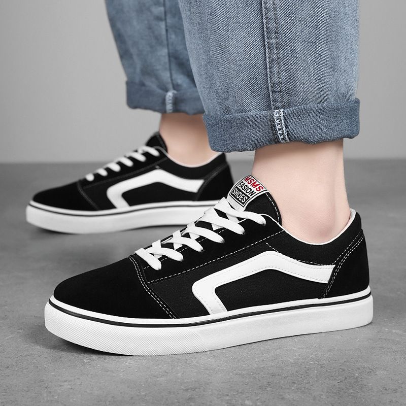 Size 46 to 41 Men shoes black sneakers casual canvas shoes