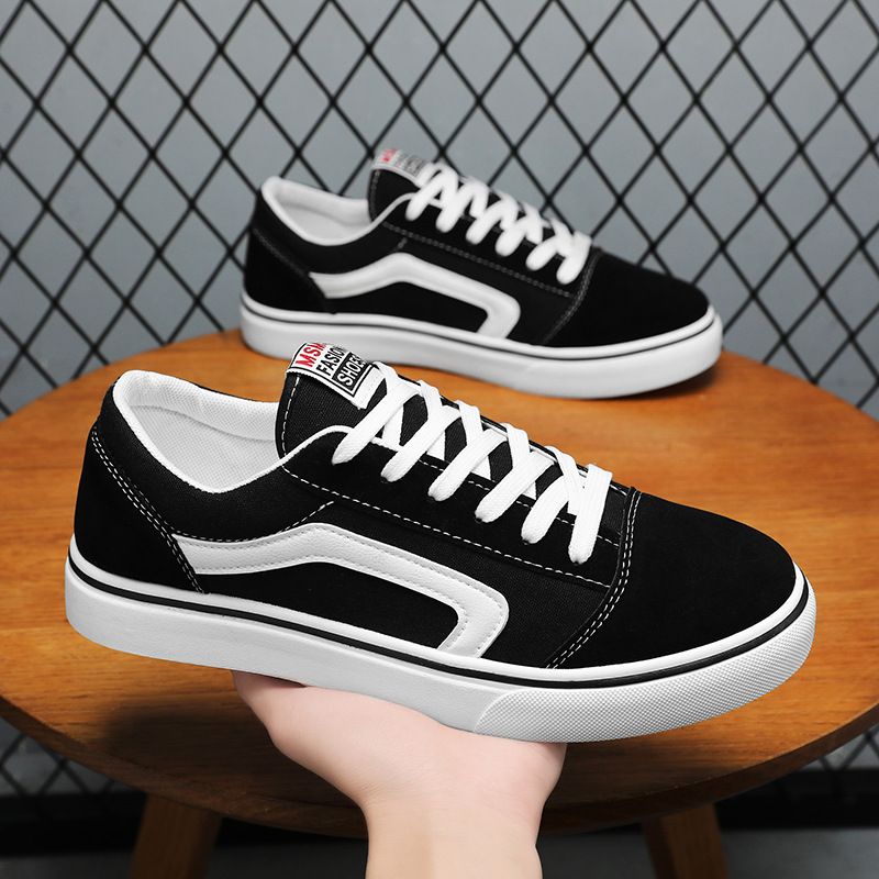 Size 46 to 41 Men shoes black sneakers casual canvas shoes