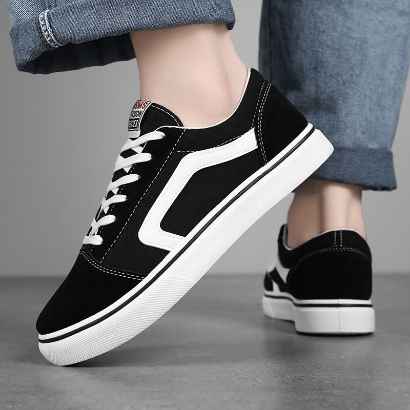 Size 46 to 41 Men shoes black sneakers casual canvas shoes