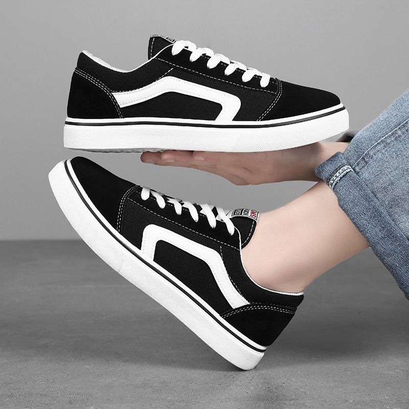 Size 46 to 41 Men shoes black sneakers casual canvas shoes