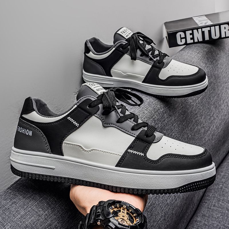 Wholesale 2026 Men's Breathable Casual Fashion Sneakers Black White Athletic Shoes Skateboarding