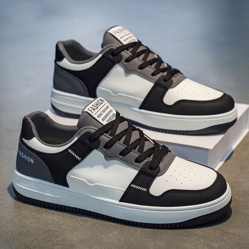 Wholesale 2026 Men's Breathable Casual Fashion Sneakers Black White Athletic Shoes Skateboarding
