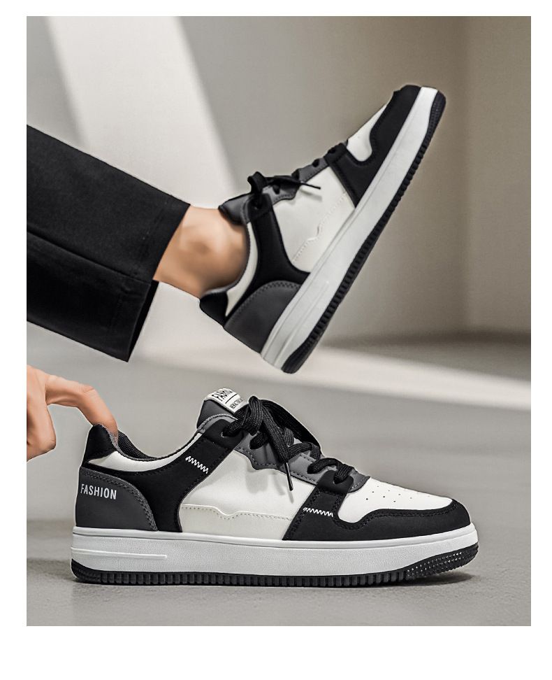 Wholesale 2026 Men's Breathable Casual Fashion Sneakers Black White Athletic Shoes Skateboarding