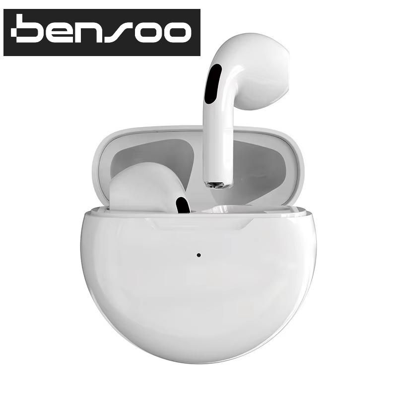 New Arrivals Bensoo Pro6 TWS Bluetooth Earpods Earphone Headphones Sport Eraphones Wired Eraphones Erapods Sport Earbuds pro Headset pods Bluetooth Earphones For All Smartphone Mobile phones Table Ear