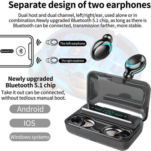 New Arrivals Bensoo F9 TWS Bluetooth Earpods Earphone Headphones Sport Eraphones Wired Eraphones Erapods Sport Earbuds Ear Headset pods Bluetooth Earphones For All Smartphones Mobile phone Table pro