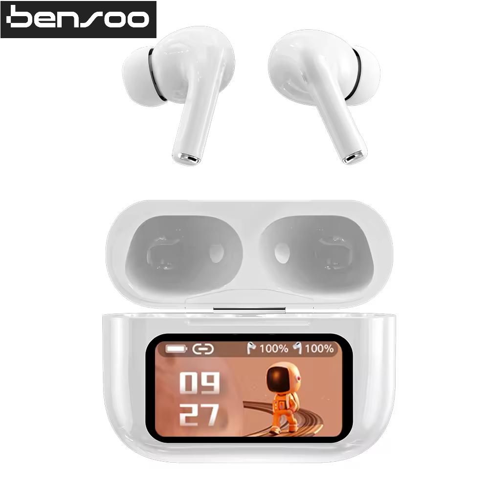New Arrivals Bensoo A9 Pro ANC with LED Display Touch Screen TWS Bluetooth Earpods Earphone Headphones Sport Eraphones Wired Eraphones Earbuds Ear Headset pods Bluetooth Earphones For All Mobile phone