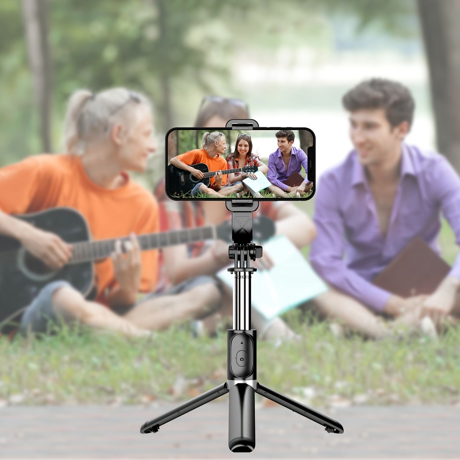 New Arrivals Bensoo Bluetooth Selfie Sticks 3 in 1 Mobile Phone Tripod Bracket Telescopic Selfie Stick Wireless Remote Control Tripod Bluetooth Live Mobile Phone Bracket Smartphones mobile phone