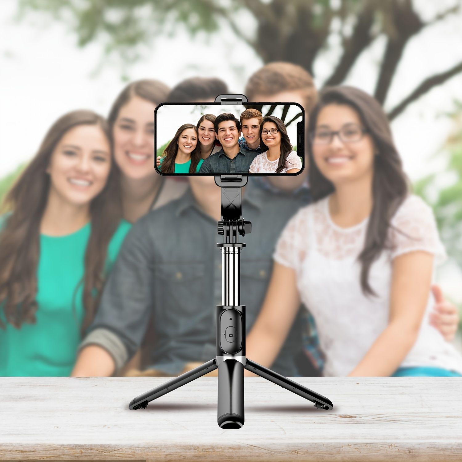 New Arrivals Bensoo Bluetooth Selfie Sticks 3 in 1 Mobile Phone Tripod Bracket Telescopic Selfie Stick Wireless Remote Control Tripod Bluetooth Live Mobile Phone Bracket Smartphones mobile phone
