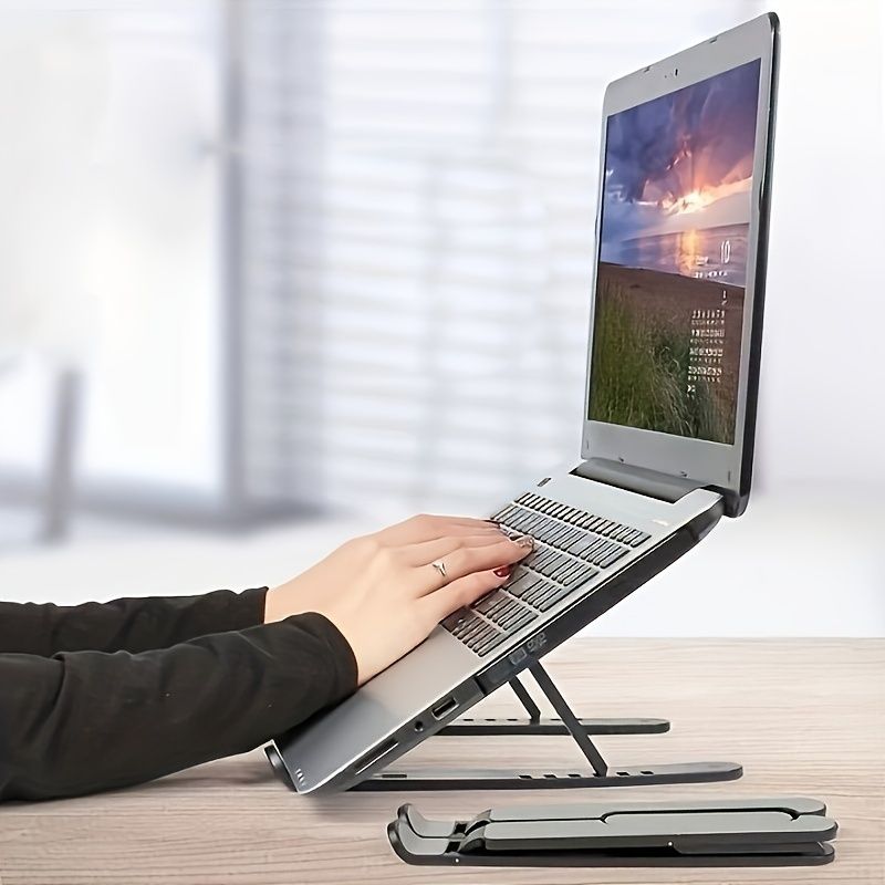 New Arrivals Bensoo Foldable Laptop Holder / ABS Plastic Laptop Stand Tablet Holder Mounts Portable Notebook Laptop Mounts Support Base Holder Adjustable Riser Cooling Bracket