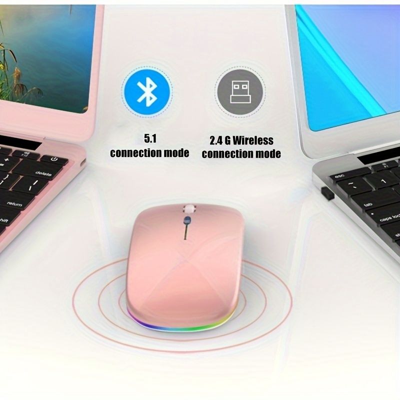 New Arrivals Bensoo Wowssyo Dual Mode 5.1+2.4G Wireless Gaming Mouse Wowssyo Dual Mode 5.1+2.4g Wireless Gaming Mice USB Rechargeable Mice, Silent Backlight, Ergonomic, for Laptop