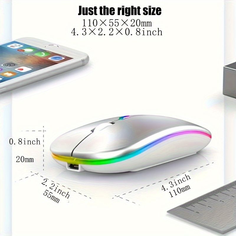 New Arrivals Bensoo Wowssyo Dual Mode 5.1+2.4G Wireless Gaming Mouse Wowssyo Dual Mode 5.1+2.4g Wireless Gaming Mice USB Rechargeable Mice, Silent Backlight, Ergonomic, for Laptop