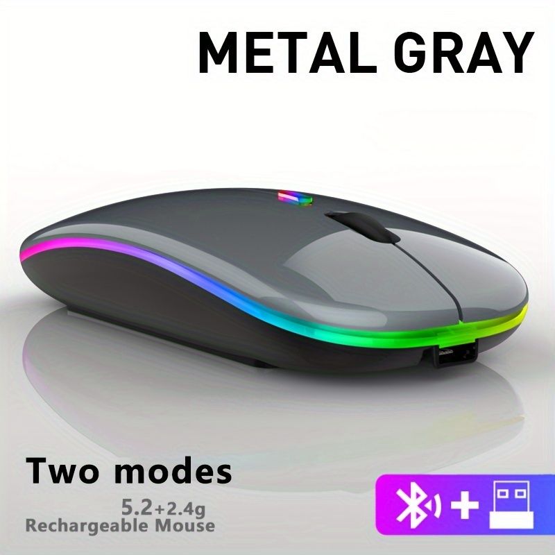 New Arrivals Bensoo Wowssyo Dual Mode 5.1+2.4G Wireless Gaming Mouse Wowssyo Dual Mode 5.1+2.4g Wireless Gaming Mice USB Rechargeable Mice, Silent Backlight, Ergonomic, for Laptop