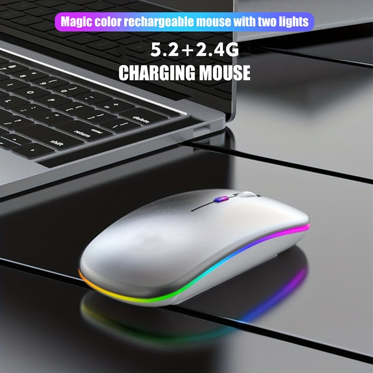 New Arrivals Bensoo Wowssyo Dual Mode 5.1+2.4G Wireless Gaming Mouse Wowssyo Dual Mode 5.1+2.4g Wireless Gaming Mice USB Rechargeable Mice, Silent Backlight, Ergonomic, for Laptop