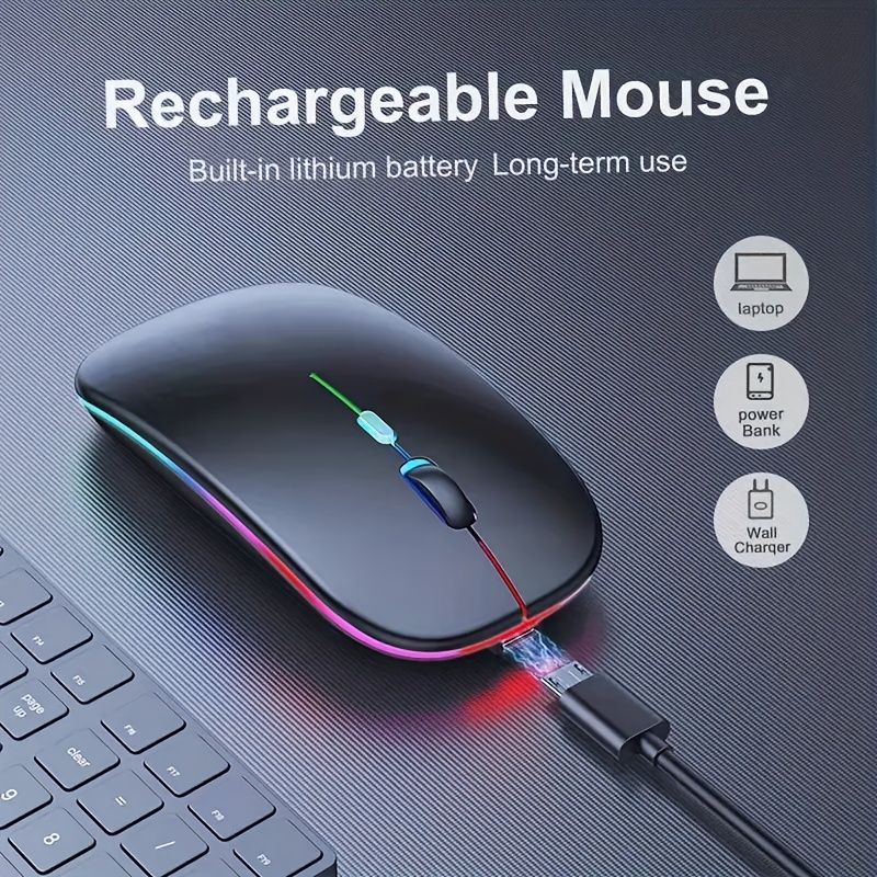 New Arrivals Bensoo Wowssyo Dual Mode 5.1+2.4G Wireless Gaming Mouse Wowssyo Dual Mode 5.1+2.4g Wireless Gaming Mice USB Rechargeable Mice, Silent Backlight, Ergonomic, for Laptop