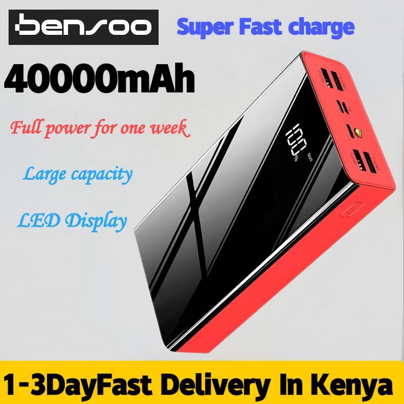 Bensoo 40000mAh Power Banks – High Capacity Portable Charger with LED Display and Fast Charging TypeC Micro USB for All Phone Tabletsl Mobile Phones  Smartphone Power Bank