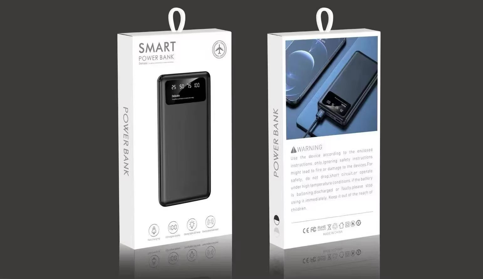 Bensoo 10000mAh Power Banks – High Capacity Portable Charger with LED Display and Fast Charging TypeC Micro USB for All Phone Tabletsl Mobile Phones smartphone Power Bank