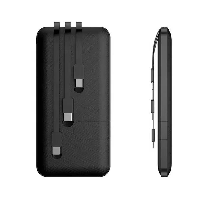 Bensoo 3 Cables Power BankS 10000mAh/20000mAh With Phone Holder Function Power Bank 3-Wire Portable Power Charging Bank Fast Charger with Phone Holder Function Smartphone Power Bank