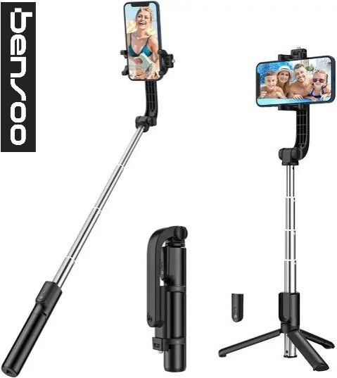 New Arrivals Bensoo Bluetooth Selfie Sticks 3 in 1 Mobile Phone Tripod Bracket Telescopic Selfie Stick Wireless Remote Control Tripod Bluetooth Live Mobile Phone Bracket Smartphones mobile phone