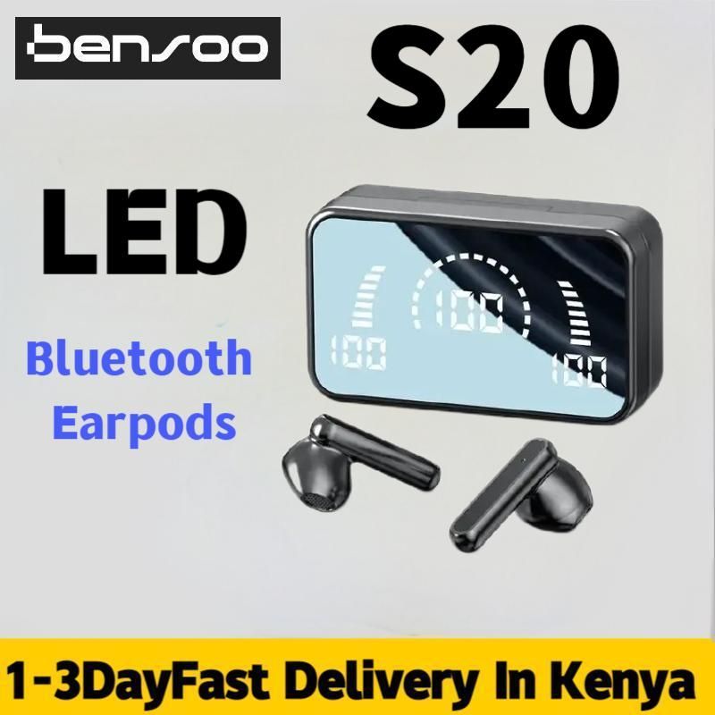 New Arrivals Bensoo S20 TWS Bluetooth Earpods pro Earphone Headphones Sport Eraphones Wired Eraphones Erapods Sport Earbuds Headset pods Bluetooth Earphones For All Smartphone Mobile phones Table Ear