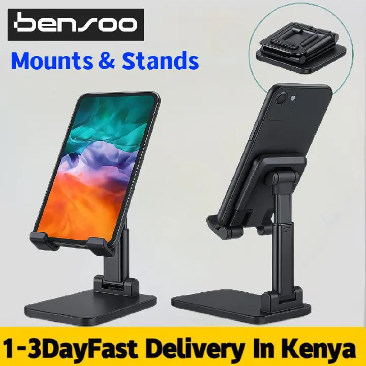 New Arrivals Bensoo Portable Mobile Phone Holders Tablet Stand for Phone, Angle Height Adjustable Phones Stand, Foldable Cell Phone Stand for Desk Mounts Stands for All Smart phone Mobile phones Table