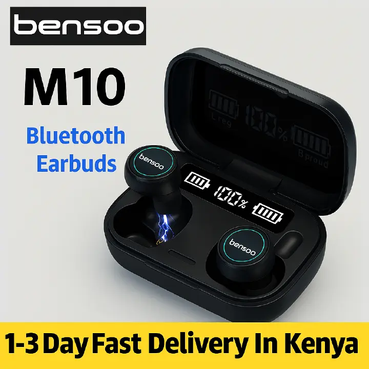 New Arrivals Bensoo M10 TWS Bluetooth Earpods Earphone pro Headphones Sport Eraphones Wired Eraphones Erapods Sport Earbuds Headset pods Bluetooth Earphones For All Smartphone Mobile phones Table Ear