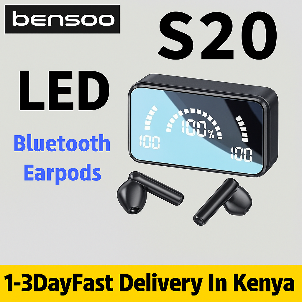 New Arrivals Bensoo S20 TWS Bluetooth Earpods pro Earphone Headphones Sport Eraphones Wired Eraphones Erapods Sport Earbuds Headset pods Bluetooth Earphones For All Smartphone Mobile phones Table Ear