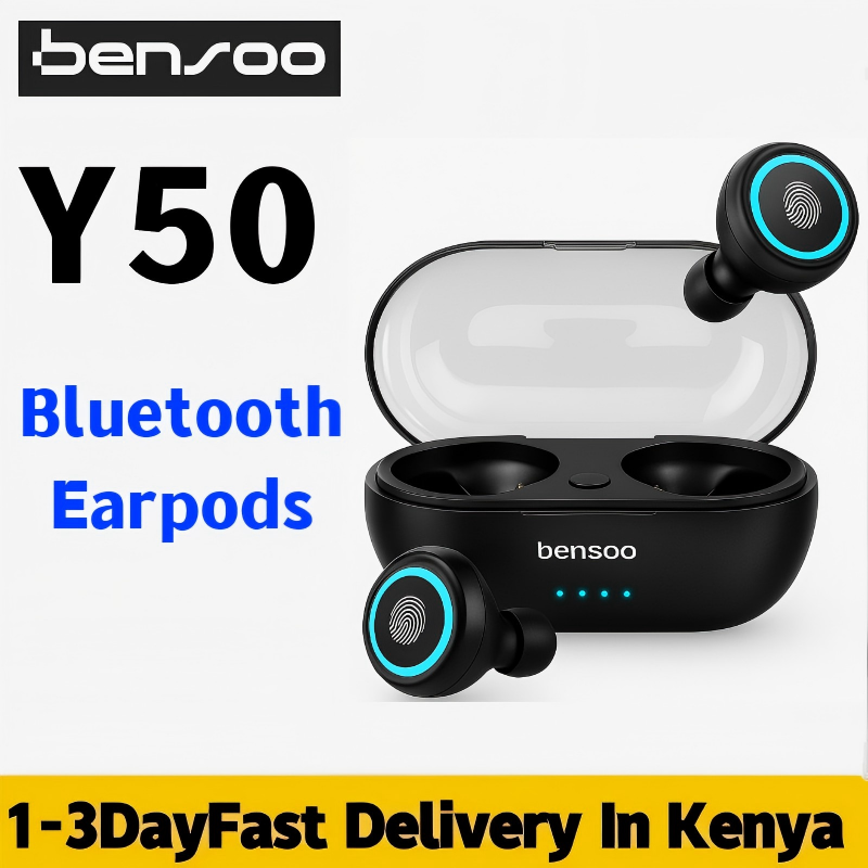New Arrivals Bensoo Y50 TWS Bluetooth Earpods pro Earphone Headphones Sport Eraphones Wired Eraphones Erapods Sport Earbuds Headset pods Bluetooth Earphones For All Smartphone Mobile phones Table Ear