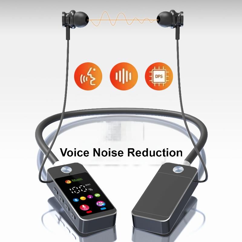 New Arrival Bensoo S11 Neckband Bluetooth Earphones with Screen - Latest Bluetooth 5.4 TF Card Dual Mode Sports Headset - Noise Cancelling Mic K-Song Ear Feedback for All Smartphones in Kenya