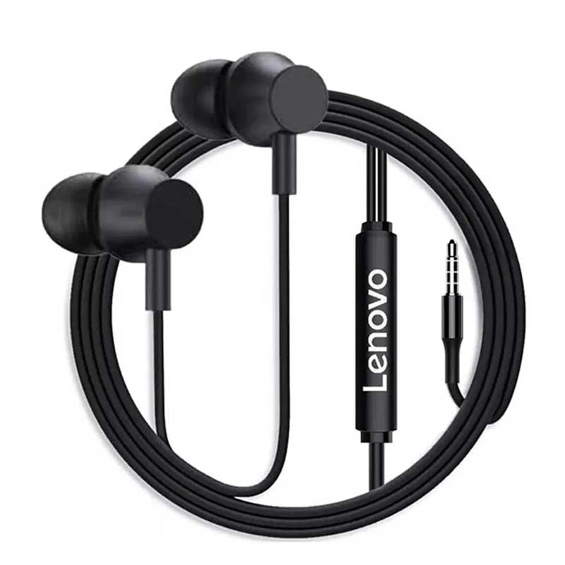 Lenovo QF320 Wired Headphones Earphones High-Fidelity Sound Ergonomic In-Ear Design Earplugs Wired Headphones Earpho Noise-Isolating 3.5mm Earphones Jack Comfortable Earbuds Durable for All Devices