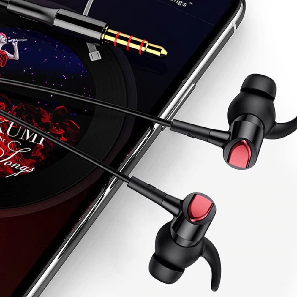 Lenovo QF300 Wired Headphones Earphones Clear Earphones Sound Deep Bass Ergonomic In-Ear Fit Noise Isolation 3.5mm Earplugs Jack Durable Earbuds Comfortable for All Devices